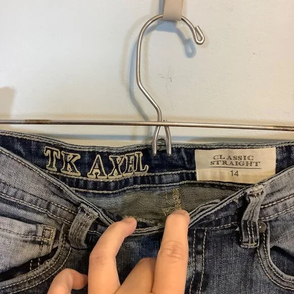 Axel Boys Jeans Size 14 Classic Straight Light Wash Embroidered Pockets - Picture 2 of 13